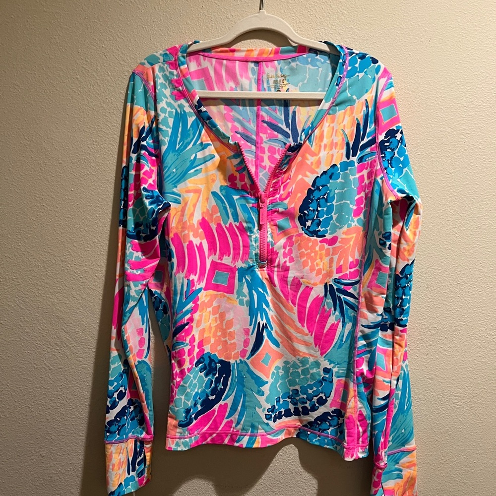 Lilly Pulitzer Luxletic Kona Rash Guard in Goombay Smash